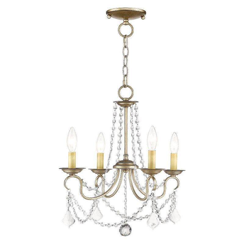 Livex Lighting Pennington 4 - Light Chandelier in  Antique Silver Leaf