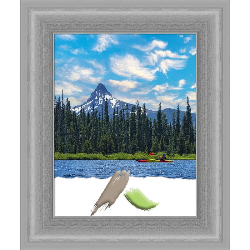 Amanti Art Peak Polished Nickel Narrow Picture Frame Opening Size 11x14 in.