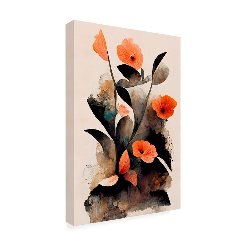 Canvas Wall Art - Treechild 'Coral Flowers' Wall Art for Living Room, Bedroom, or Office Décor by Trademark Fine Art - 16 x 24 Inches