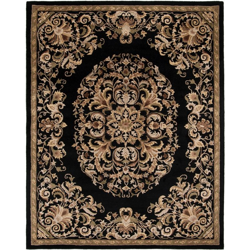 Heritage HG640 Handmade Area Rug - 7'6"x9'6" - Black - Safavieh