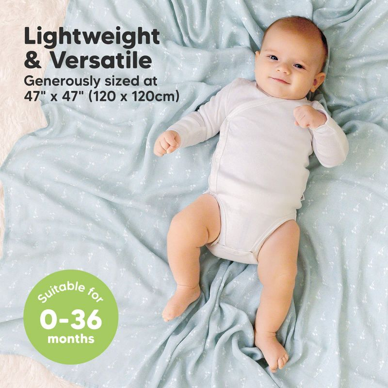 KeaBabies 4pk Muslin Swaddle Blankets for Baby Boys, Girls - Organic Baby Blankets, Swaddles for Newborns (Bloom)