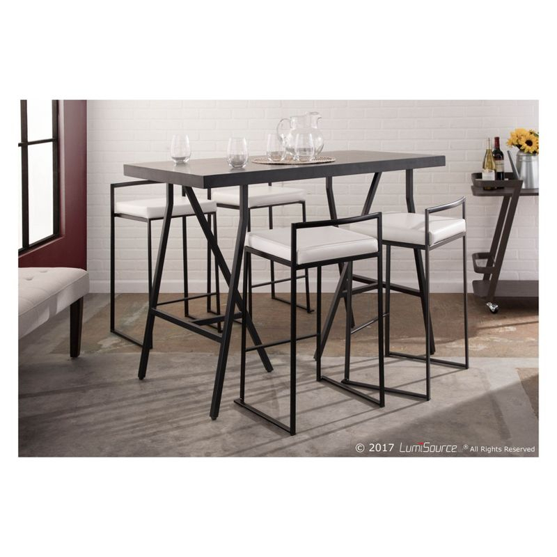 Set of 2 26" Fuji Contemporary Counter Height Barstools White: Padded, Stackable - LumiSource