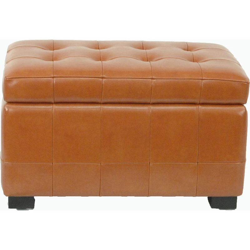 Manhattan Small Storage Ottoman - HUD4201 - Saddle - Safavieh Couture