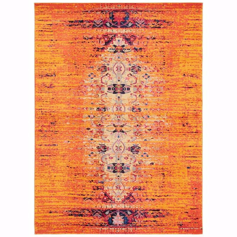 Monaco MNC209 Power Loomed Indoor Area Rug - Orange/Multi - 8'x11' - Safavieh.