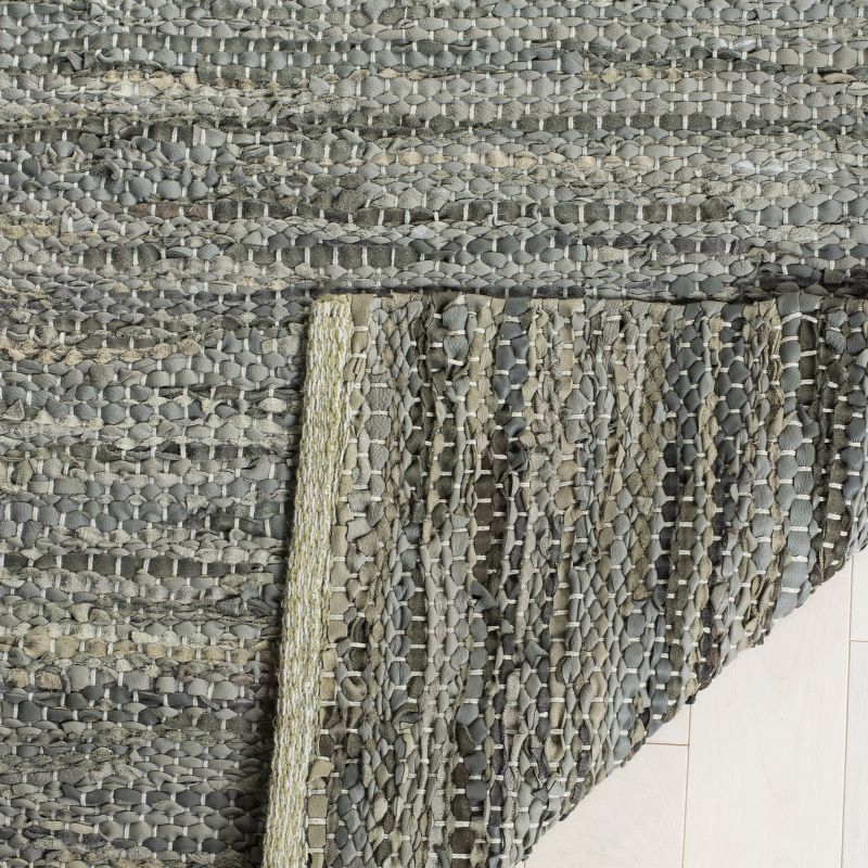 Vintage Leather VTL105 Hand Woven Indoor Runner Rug - Grey - 2'3"x6' - Safavieh.