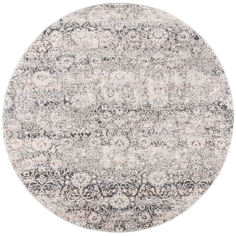 Alhambra ALH617 Power Loomed Area Rug - Cream/Grey - 6'7" X 6'7" Round - Safavieh.