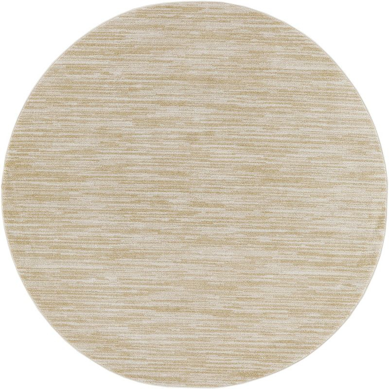 Nourison Essentials Easy Care Indoor Outdoor Area Rug - Ivory Gold 4' x Round