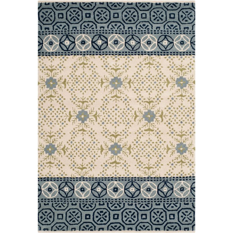 Bella BEL119 Hand Tufted Area Rug - Ivory/Blue - 4'x6' - Safavieh.