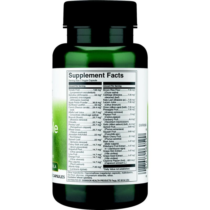 Swanson Herbal Supplements Fruit & Vegetable Blend Veggie Capsule 60ct.