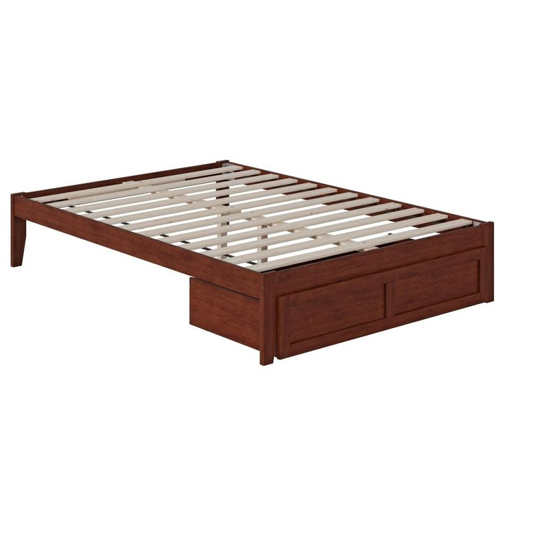 AFI Furnishings Colorado Full Bed with Foot Drawer and USB Turbo Charger in Walnut
