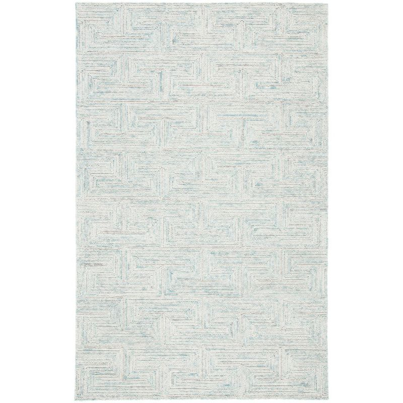 Ikat IKT101 Hand Tufted Area Rug - Teal/Grey - 4'x6' - Safavieh