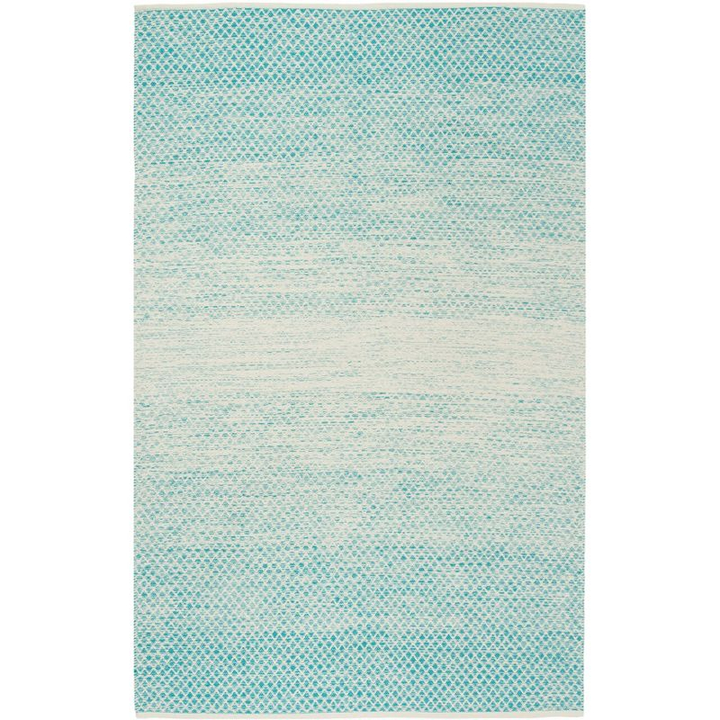 Montauk MTK601 Hand Woven Indoor Accent Rug - Turquoise/Ivory - 4'x4' - Safavieh