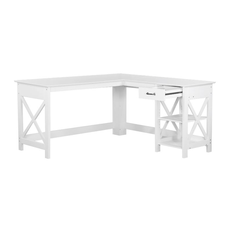 Saint Birch L-Desk, White