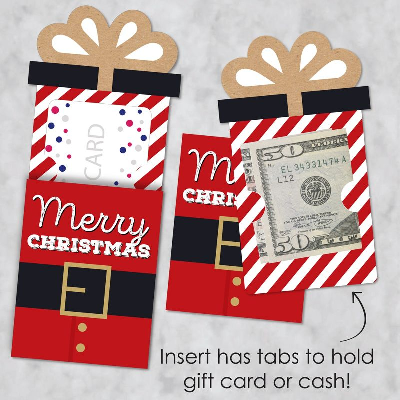 Big Dot of Happiness Jolly Santa Claus - Christmas Party Money and Gift Card Sleeves - Nifty Gifty Card Holders - 8 Ct