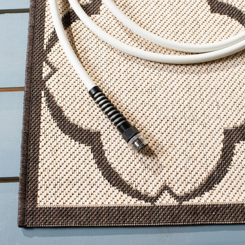 Beach House BHS125 Power Loomed Indoor/Outdoor Area Rug - Creme/Brown - 9'x12' - Safavieh