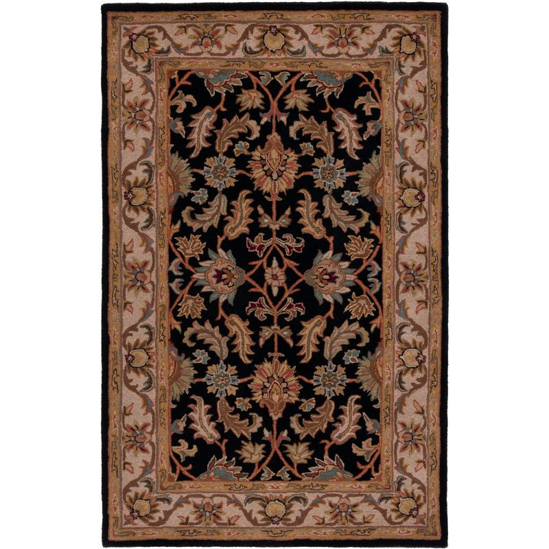 Heritage HG628 Hand Tufted Area Rug - Black/Beige - 4'x6' - Safavieh.