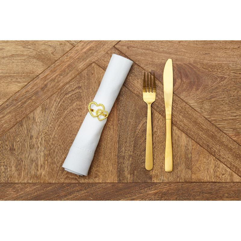 C&F Home Valentine's Day Gold Heart Napkin Rings Set of 6