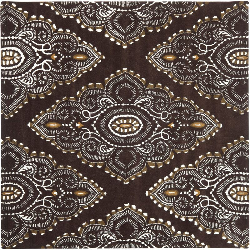 Wyndham WYD372 Hand Tufted Area Rug - Brown/Ivory - 7'x7' - Safavieh.