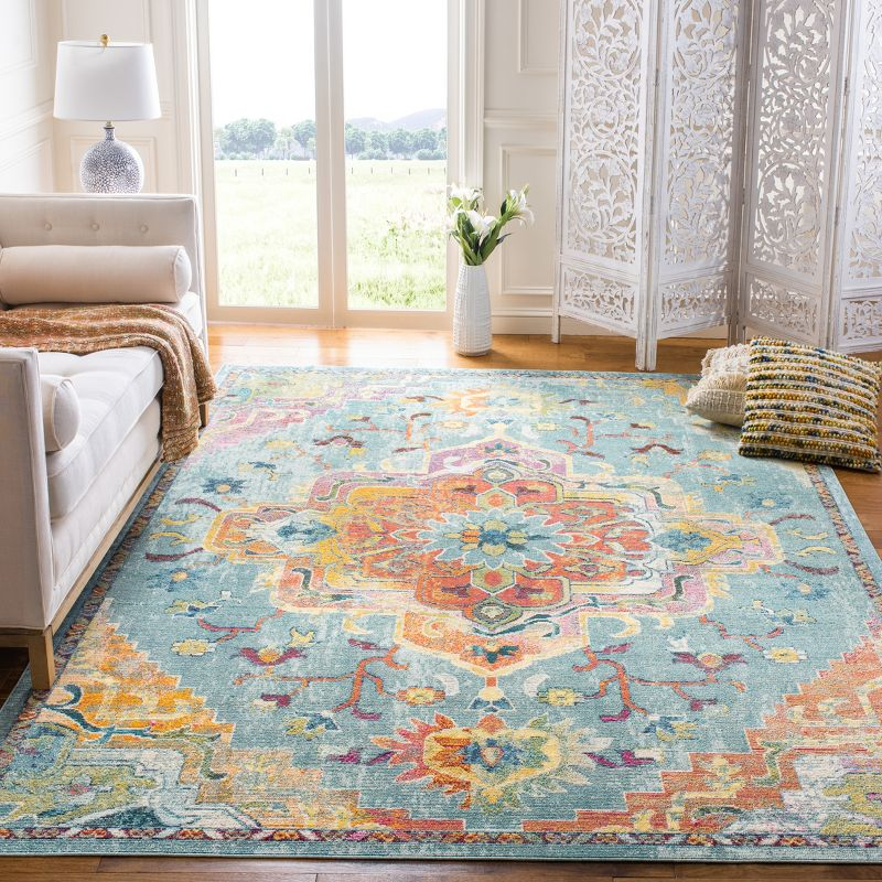Crystal CRS501 Loomed Indoor Area Rug - Teal/Orange - 8'x10' - Safavieh