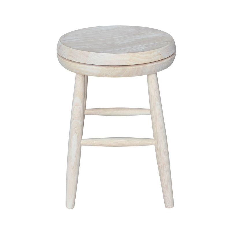 Jonathan Swivel Scooped Seat 18" Stool - Unfinished - International Concepts: Solid Wood, Round, No Assembly Required