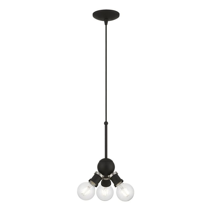 Livex Lighting Lansdale 3 - Light Pendant in  Black/Brushed Nickel