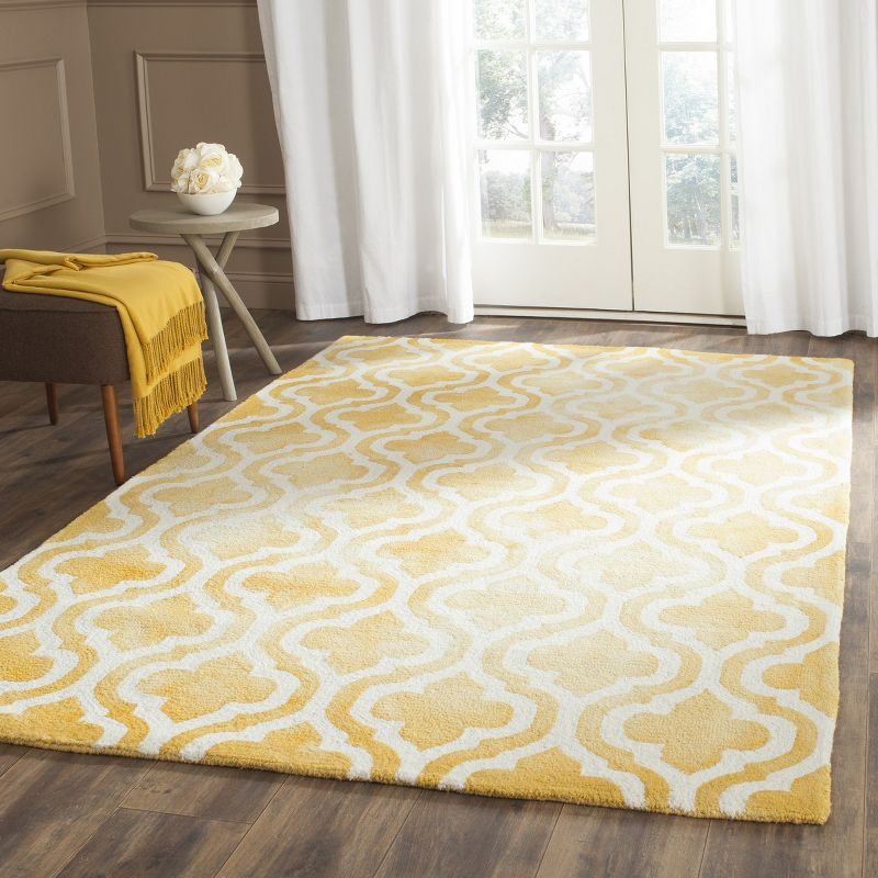 Dip Dye DDY537 Hand Tufted Indoor Area Rug - Gold/Ivory - 5'x8' - Safavieh