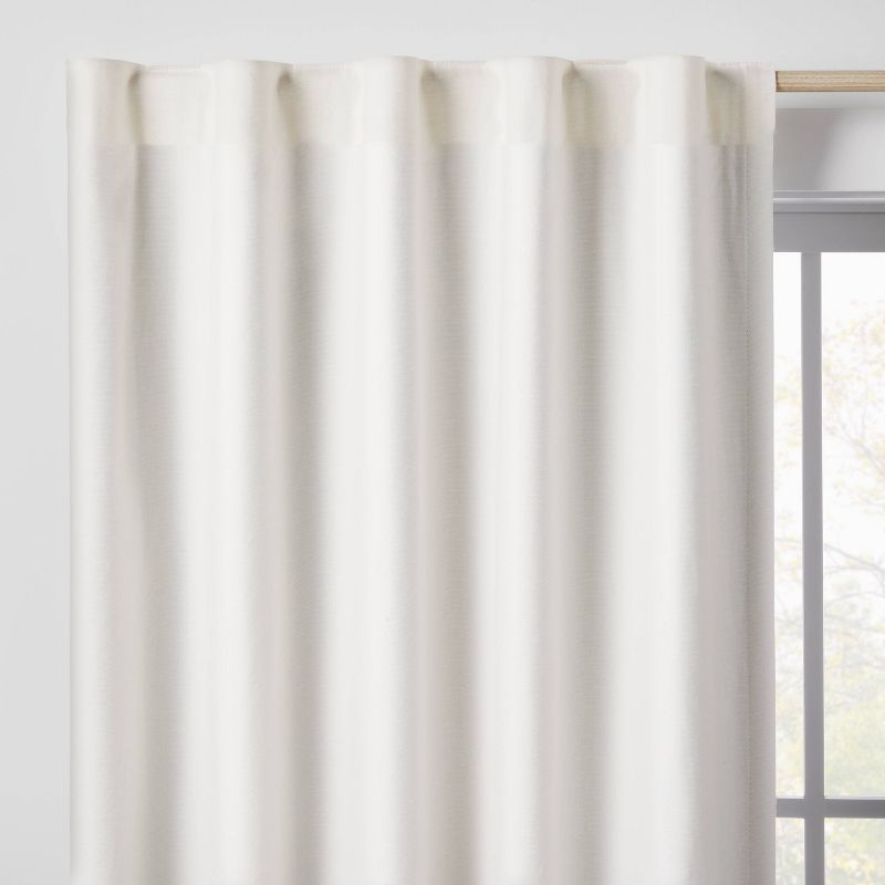 84" Blackout Chambray Cotton Kids' Panel Cream - Pillowfort™: Noise Reduction, UV Protection, Energy Efficient