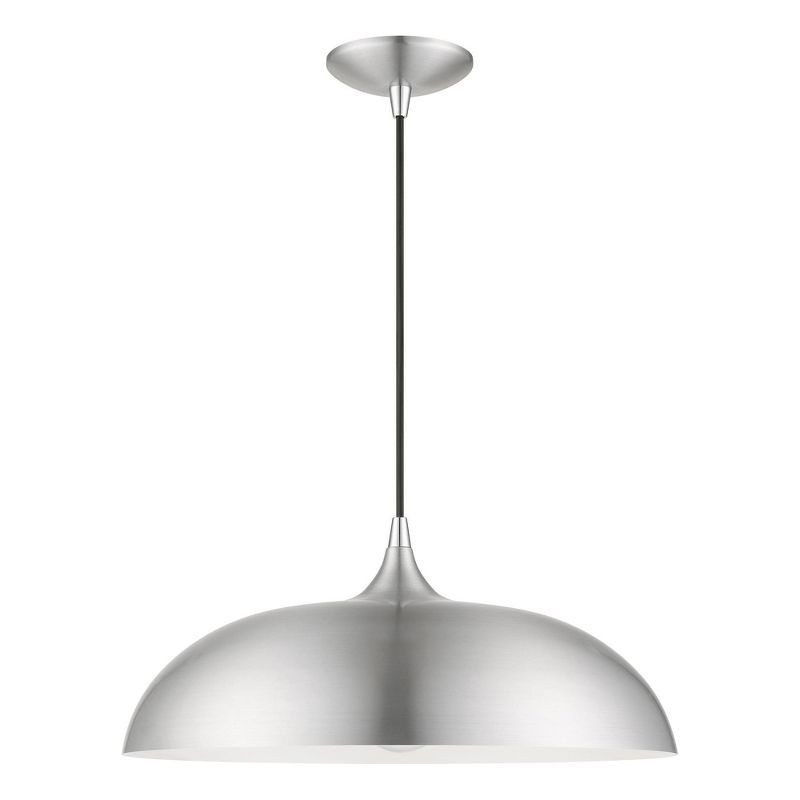 Livex Lighting Amador 1 - Light Pendant in  Brushed Aluminum/Polished Chrome