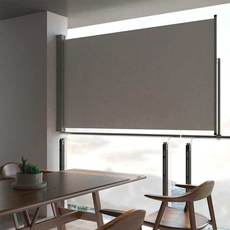 vidaXL Patio Retractable Side Awning 55.1"x118.1" Gray