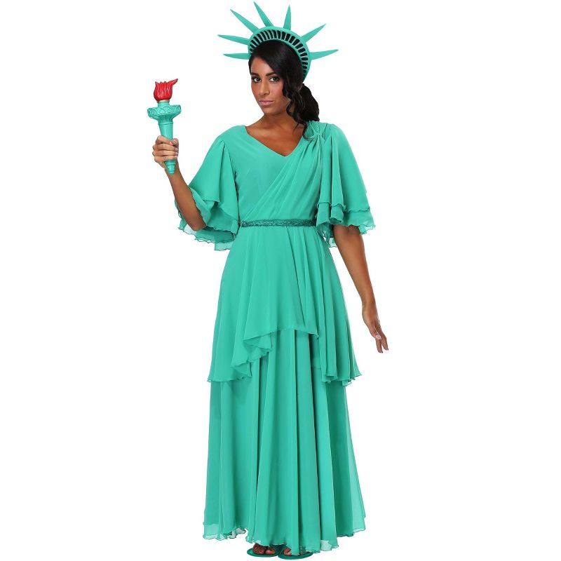 HalloweenCostumes.com X Large Women Women's Statue of Liberty Costume, Blue