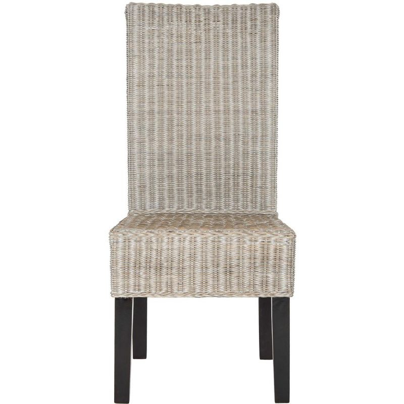 Arjun 18" H Wicker Dining Chair (Set of 2) - SEA8013 - Antique/Grey - Safavieh