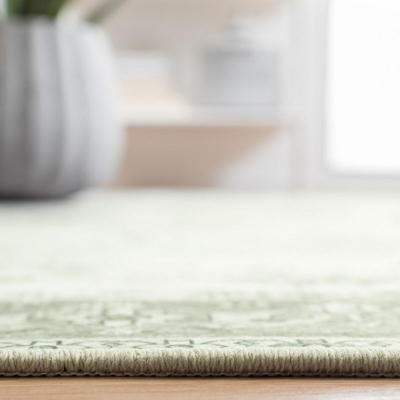 Tucson Vintage Persian TSN102 Power Loomed Machine Washable Skid-Resistant Indoor Area Rug - Dark Sage/Ivory - 5'x5' - Safavieh