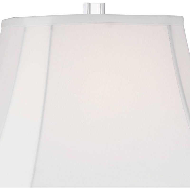 Vienna Full Spectrum Traditional Table Lamps 25 1/2" High Set of 2 Crystal Cut Column Geneva White Square Shade for Bedroom Living Room Bedside Office