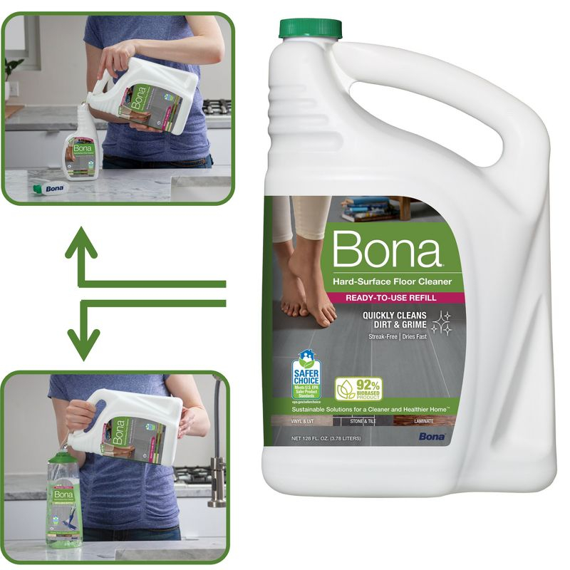 Bona Cleaning Products Multi-Surface Cleaner Spray + Mop All Purpose Floor Cleaner - Unscented - 128 fl oz