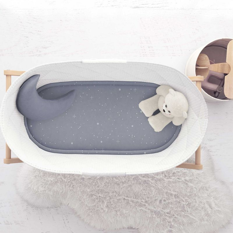 Ely's & Co. Baby Fitted Bassinet Sheet  100% Combed Jersey Cotton   for Baby Boy  2 Pack