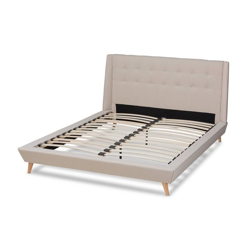 King Naya Platform Bed Beige - Baxton Studio