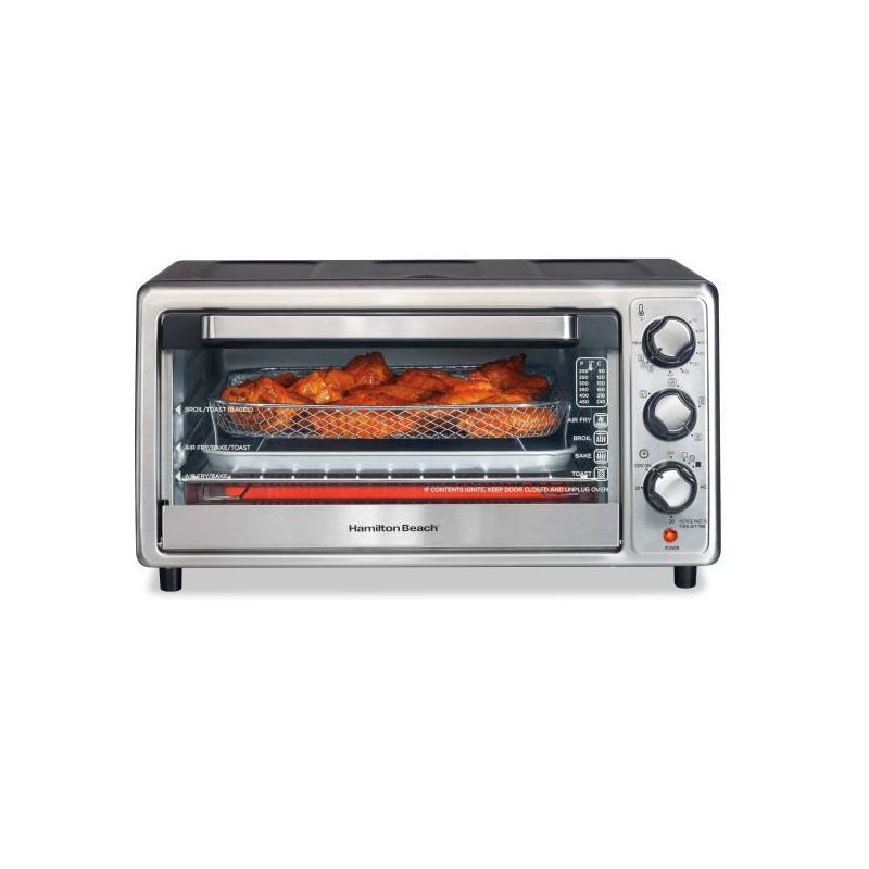 Hamilton Beach Sure-Crisp Air Fryer Toaster Oven Black - 31418: Countertop, 1400W, Dishwasher-Safe Parts, Freestanding