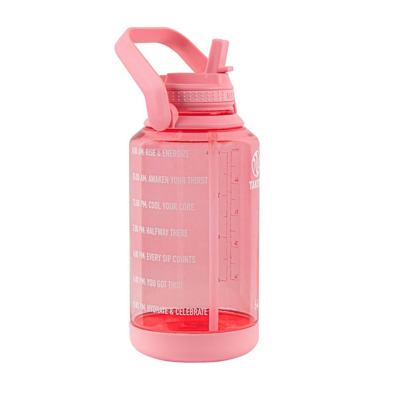 Takeya 64oz Tritan Motivational Water Bottle with Straw Lid - Pink
