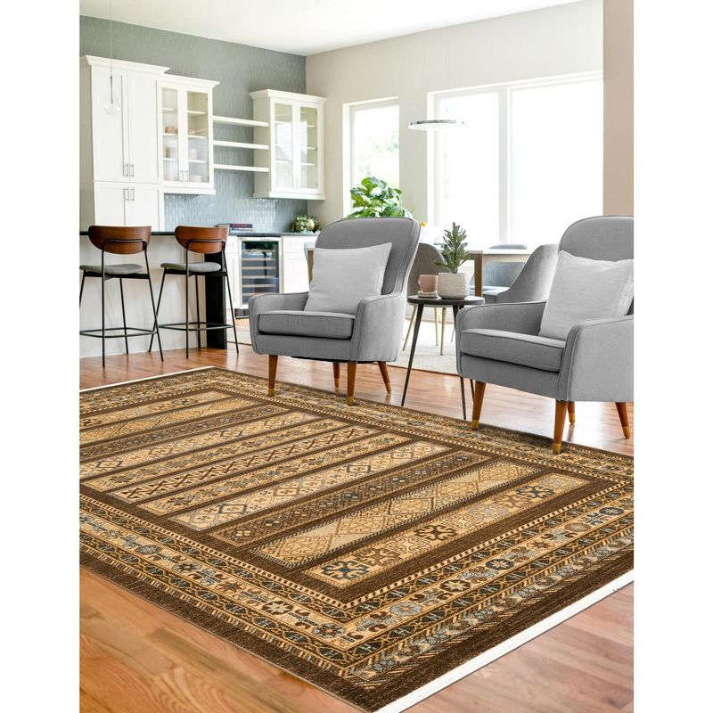 Unique Loom Fars Collection Area Rug - Pasadena (7' 1" x 10' Rectangle Brown/Light Blue)