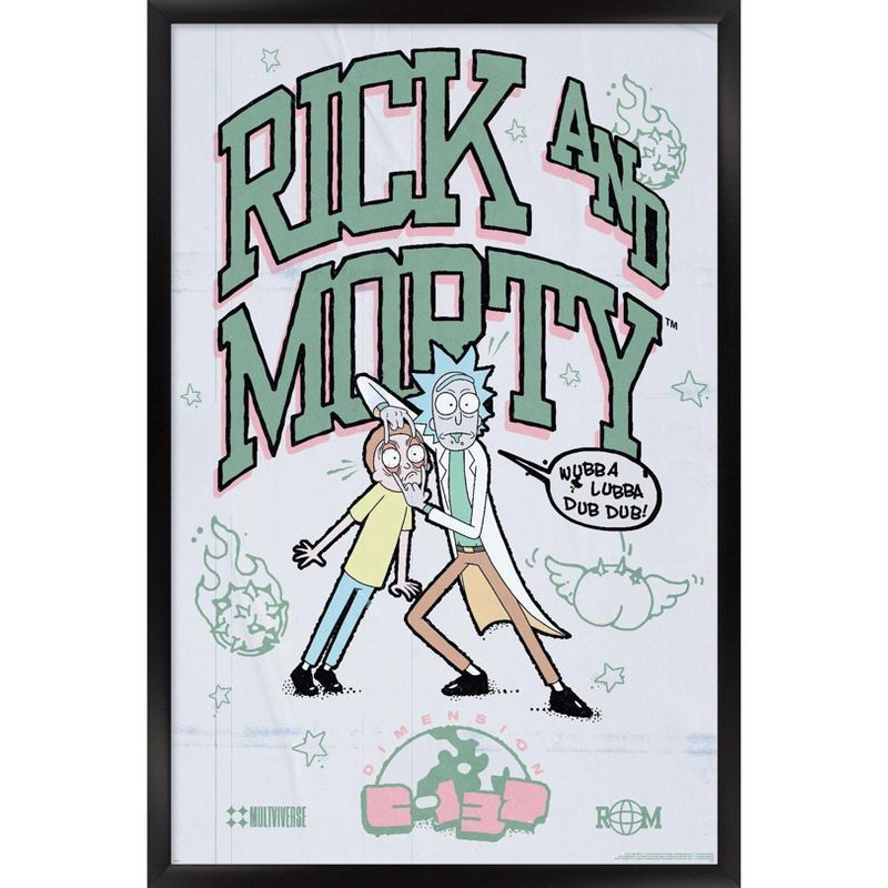 Trends International Rick And Morty: Bodega - Wubba Framed Wall Poster Prints Black Framed Version 22.375" x 34"