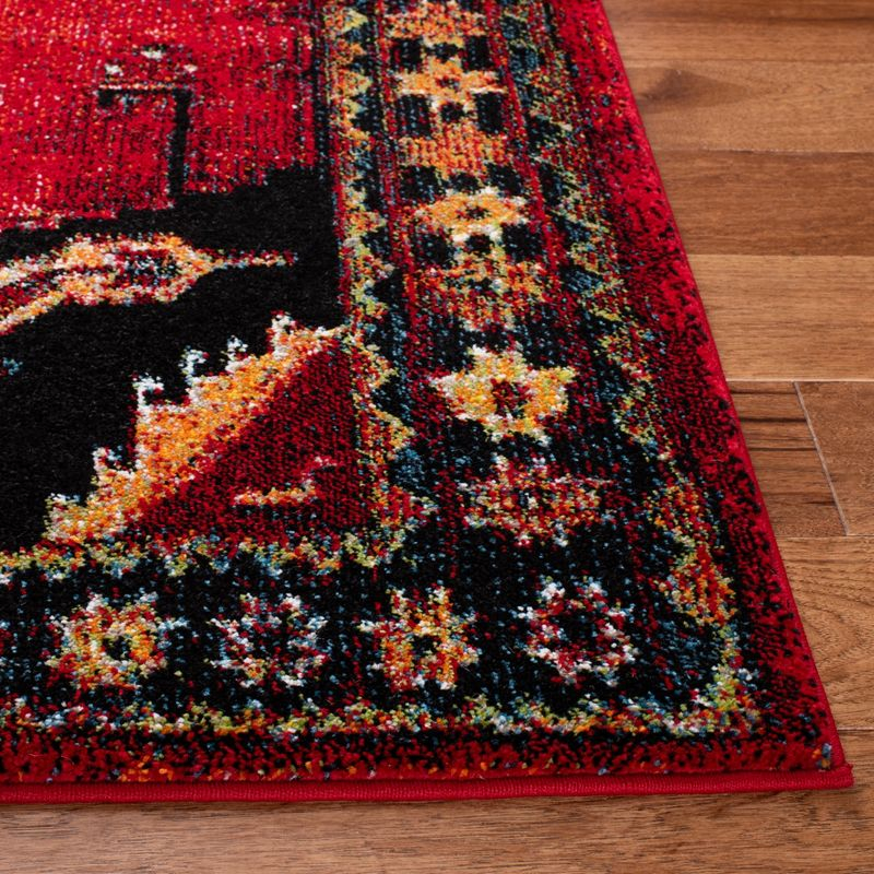 Vintage Hamadan VTH251 Power Loomed Area Rug - Red/Black - 5'3"x7'6" - Safavieh.