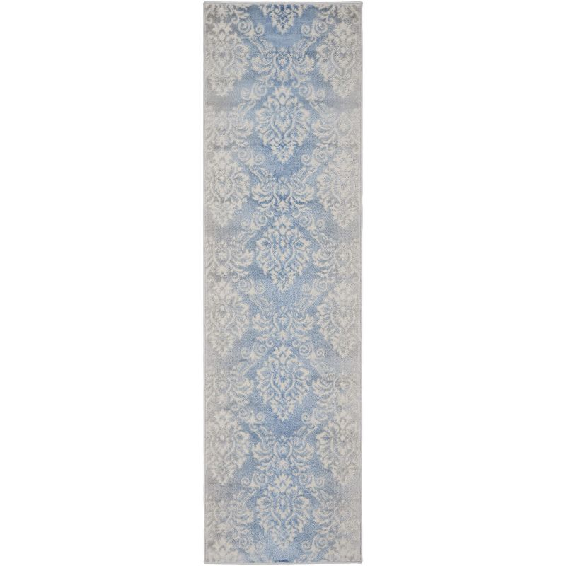 Nourison Elation ETN03 Indoor only Area Rug - Ivory Blue 2'3" x 7'6"