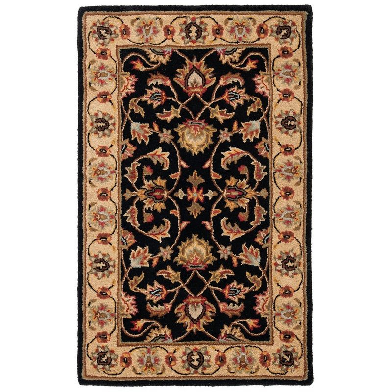 Heritage HG957 Handmade Area Rug - 4'x6' - Black/Beige - Safavieh