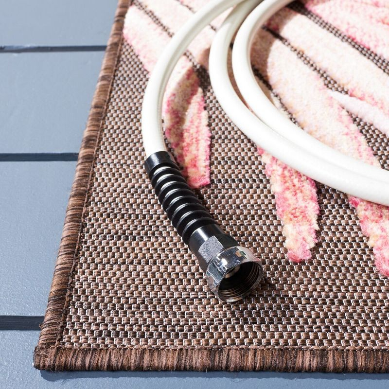 Cabana CBN458 Power Loomed UV Resistant Indoor/Outdoor Area Rug - Brown/Blue - 9'x12' - Safavieh