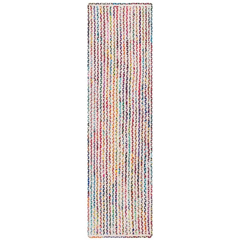 Braided BRD261 Hand Braided Runner Rug - Ivory/Multi - 2'3"x9' - Safavieh.
