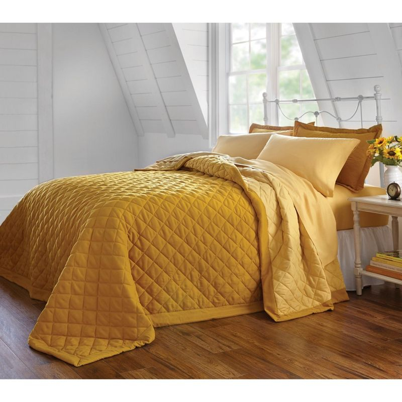 BrylaneHome BH Studio Reversible Quilted Bedspread - Full, Peacock Turquoise