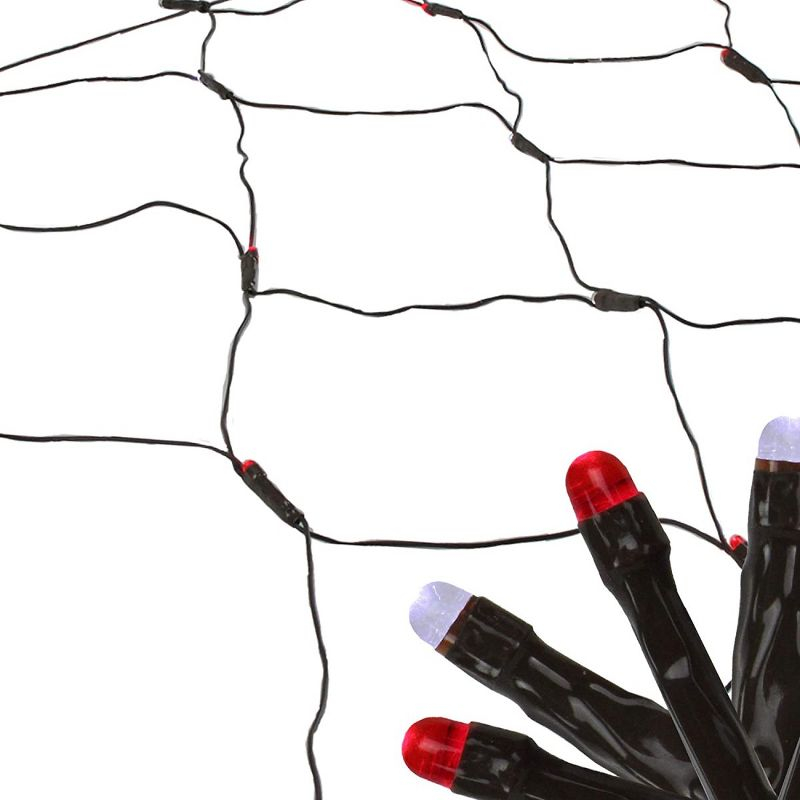 Northlight Seasonal 2' x 8' Red and White Micro LED Net Style Tree Trunk Christmas Lights Brown Wire