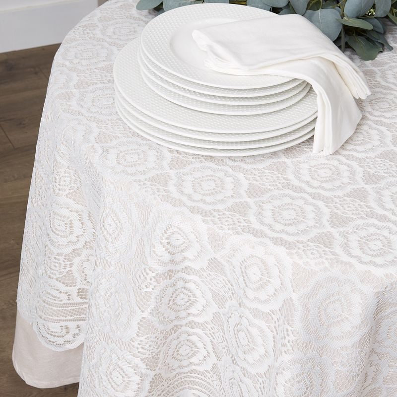 Design Imports  Lace Tablecloth, Vintage, 63" Round