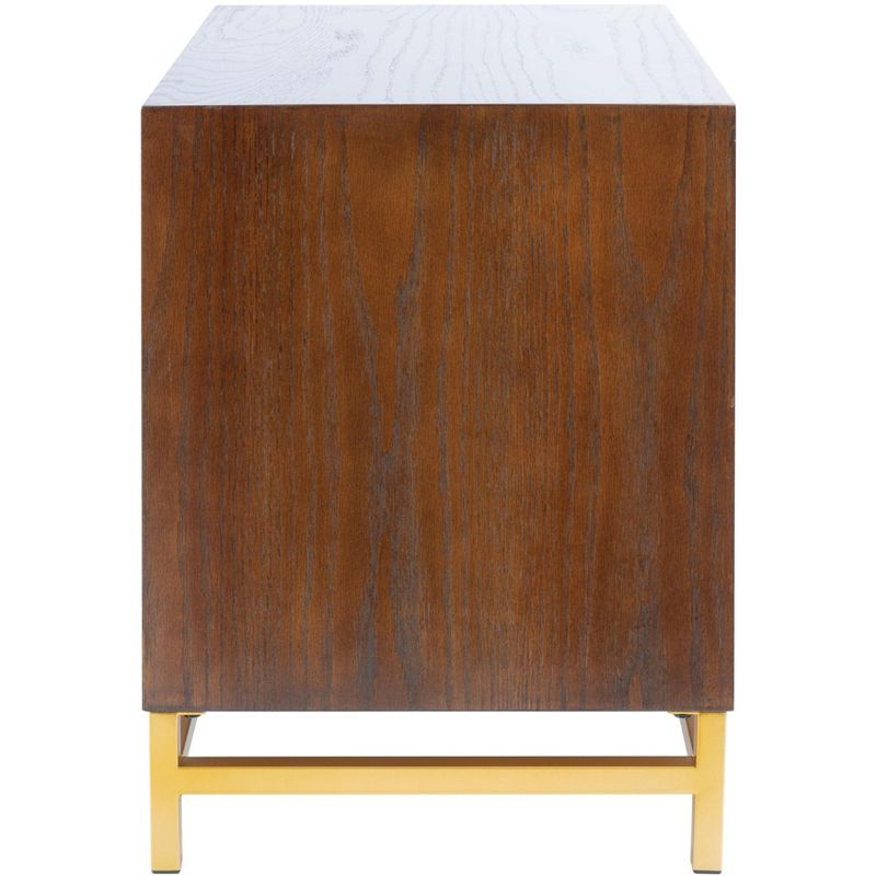 Fenno 2 Drawer Nightstand - NST6401 - Walnut/Brass - Safavieh