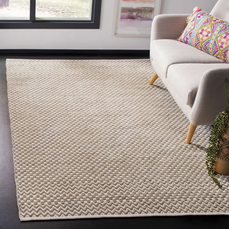 Boston BOS686 Flat Weave Indoor Area Rug - Taupe - 4'x6' - Safavieh